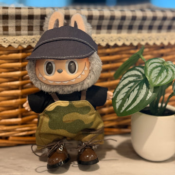 Labubu Clothes Camo Overalls