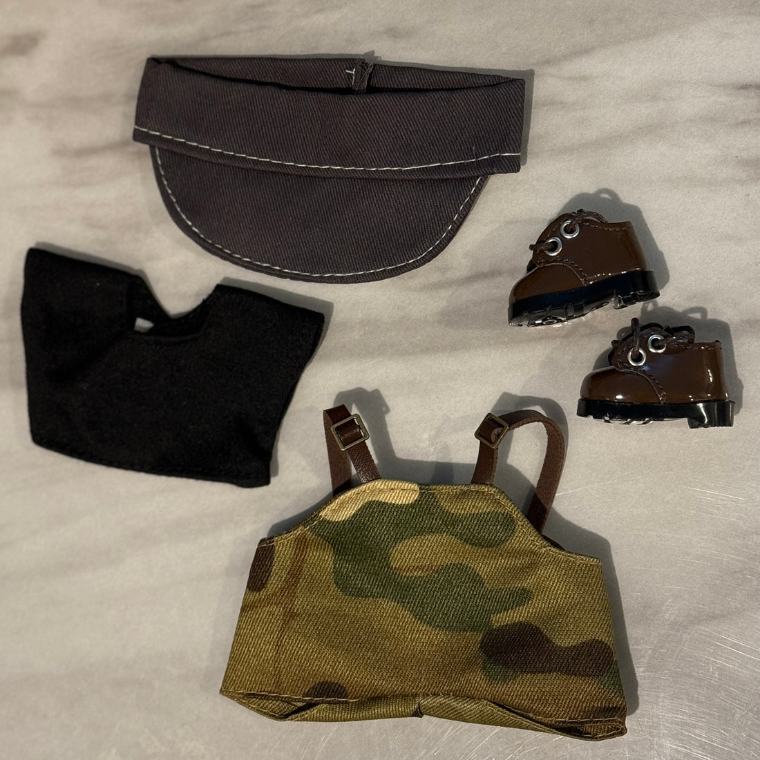 Labubu Clothes Camo Overalls