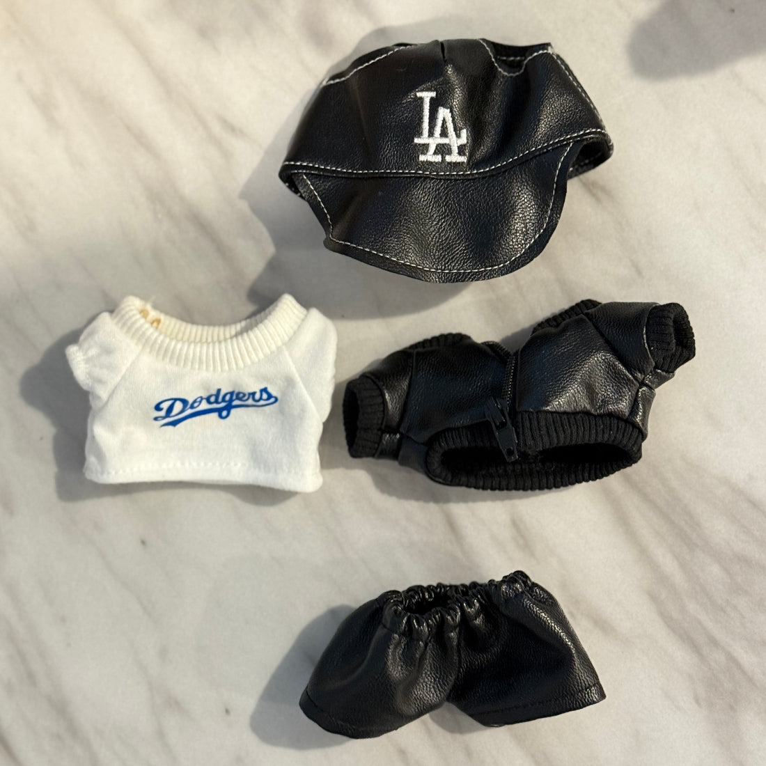 Labubu Clothes MLB Dodgers Leather Uniform
