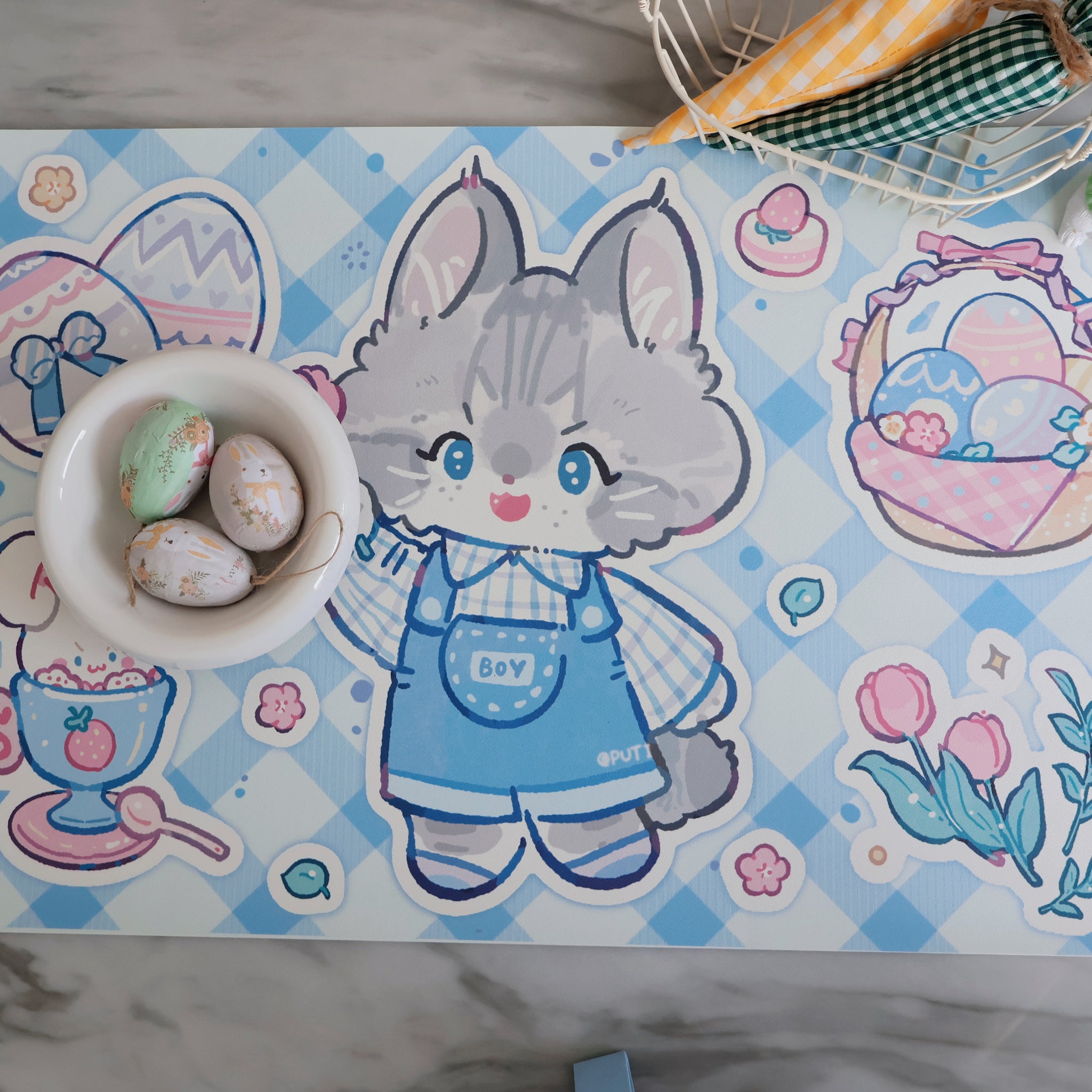 Pet Spring Placemat/ Foodmat Blue