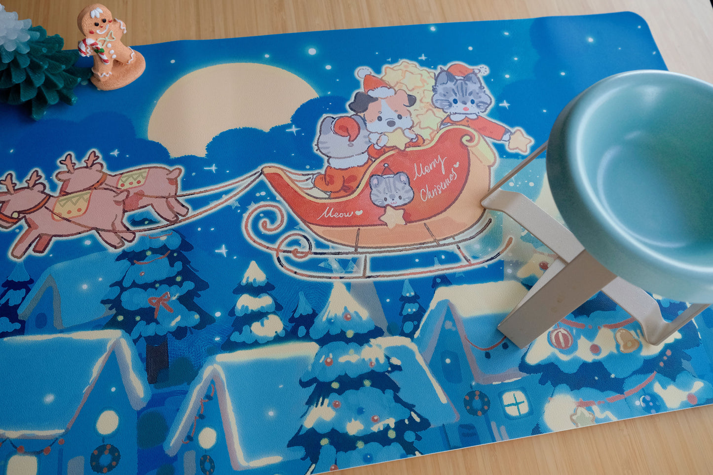 Pet Christmas Food Mat