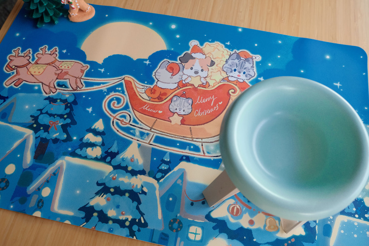 Pet Christmas Food Mat