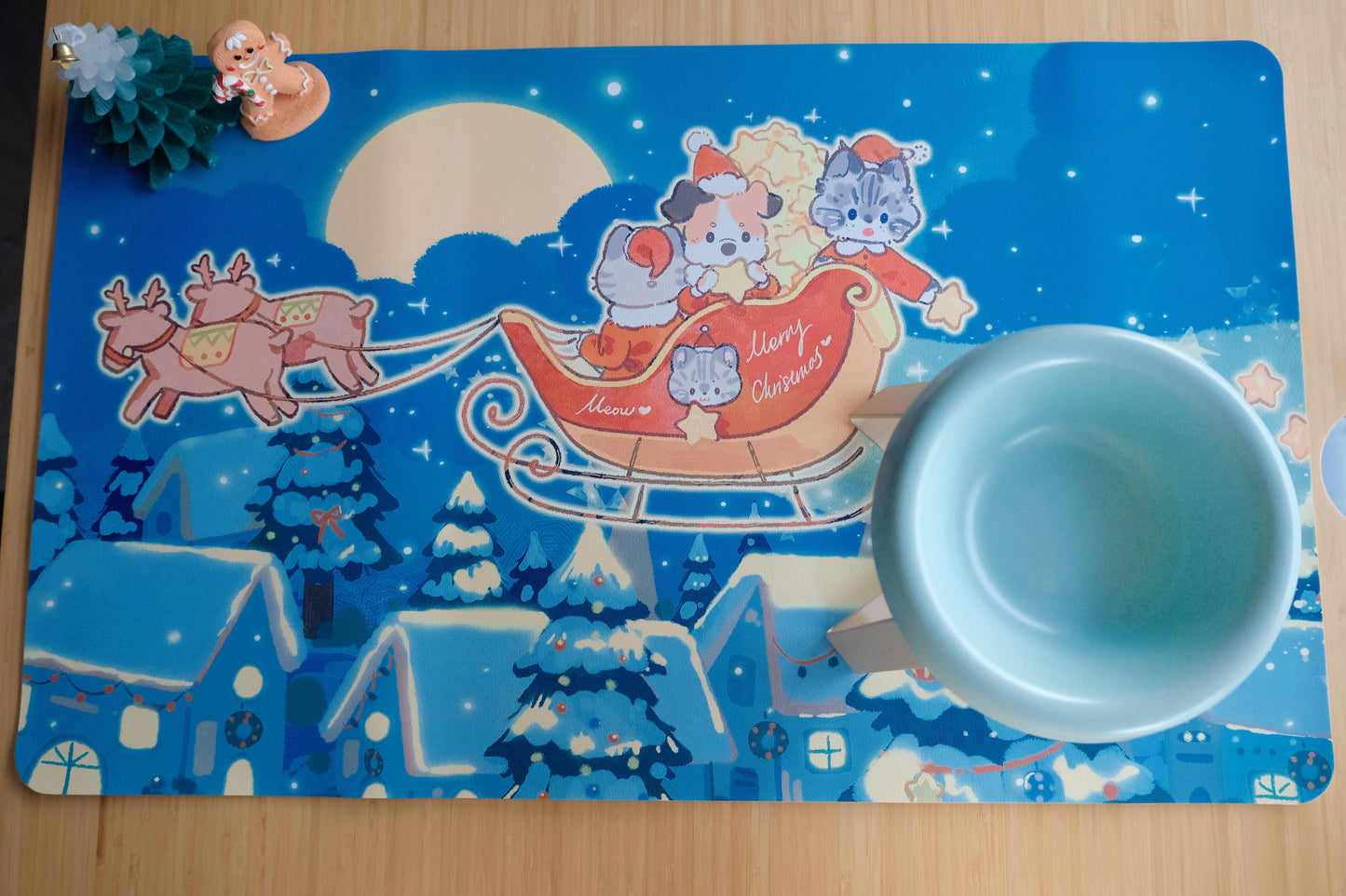 Pet Christmas Food Mat