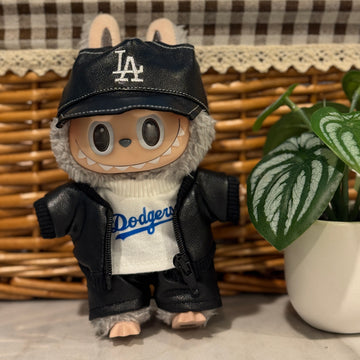 Labubu Clothes MLB Dodgers Leather Uniform